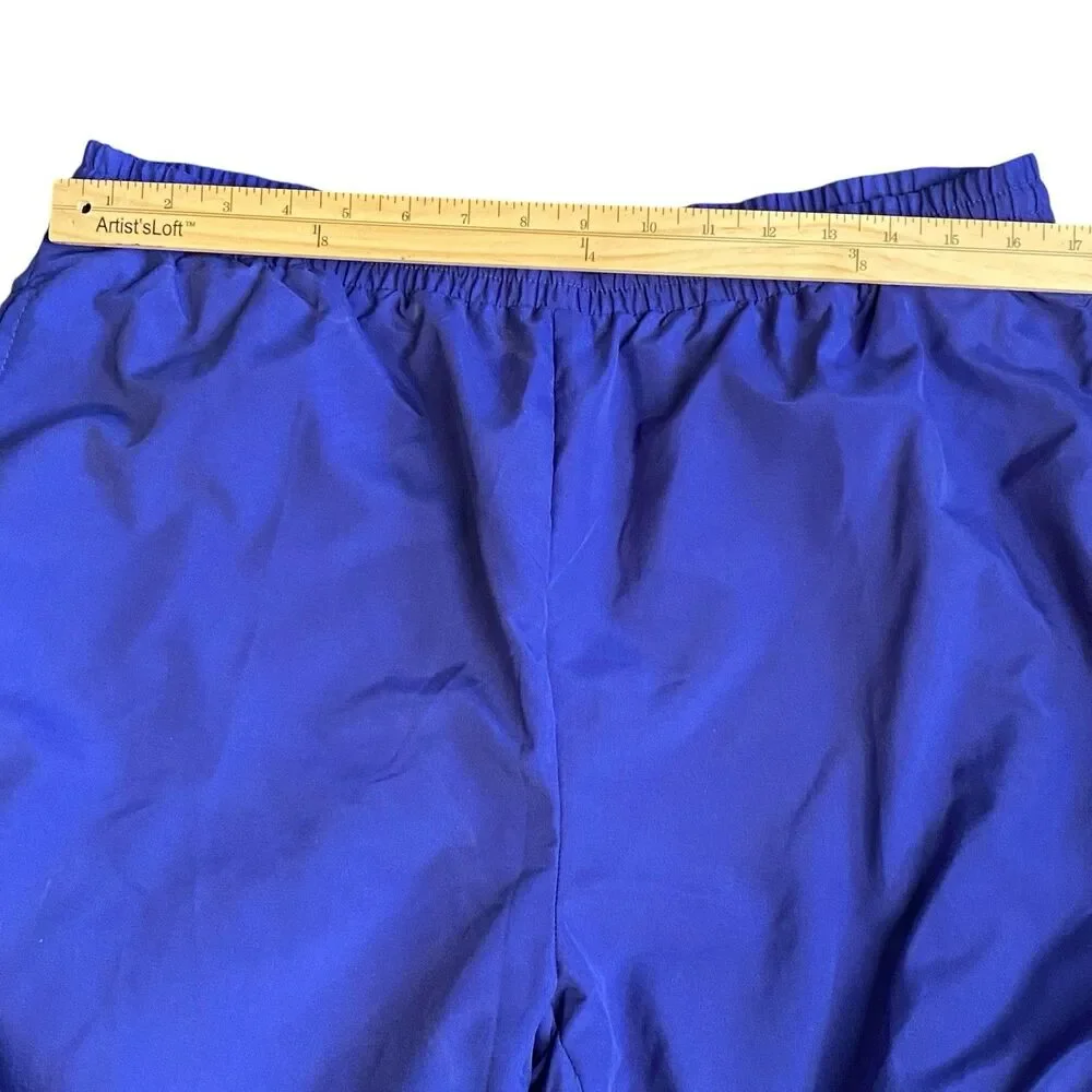 VTG Bill Blass Menswear Joggers Track Pants Lined Royal Blue Ankle Zippers Sz L